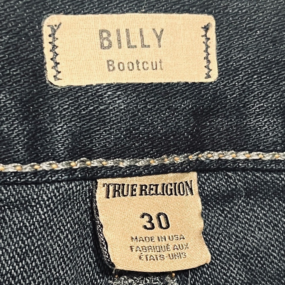 True Religion Billy Bootcut with Flaps Cotton Dark Wash Jeans Sz 30 35”Wx31” - Picture 7 of 12